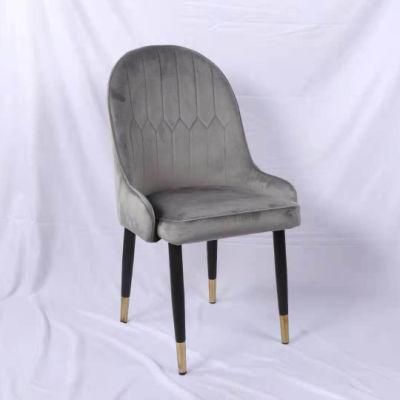 Metal Leg Velvet Fabric Italian Dining Chairs