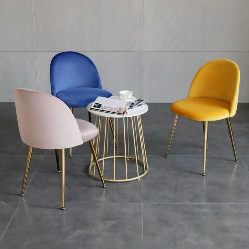 Dining Chair Upholstered Nordic Cheap Indoor Home Furniture Room Gold Modern Luxury Velvet Restaurant Dining Chair for Dining