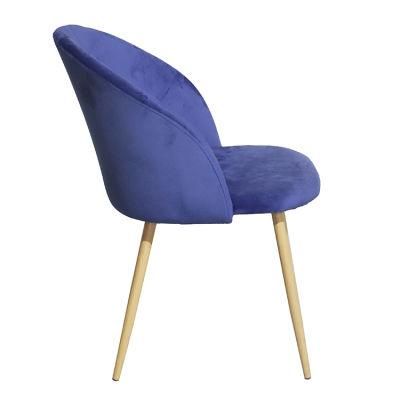 Modern Nordic Classic Design Durable Velvet or Fabric Iron Legs Heat Transfer Dining Restaurant Chair