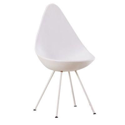 Design Water Drop Shape ABS Plastic Metal Leg Dining Chair