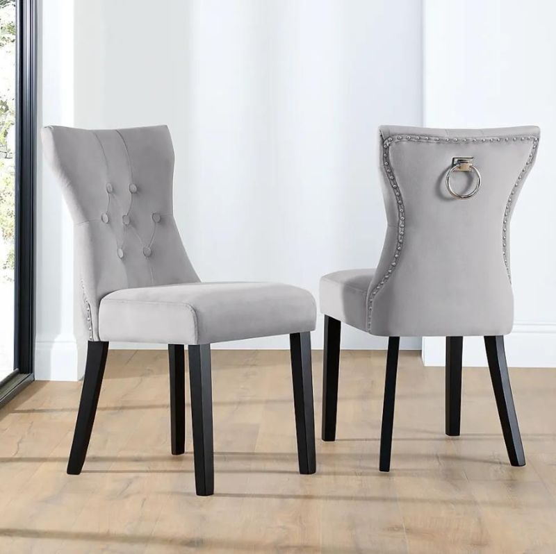 Various Shapes PU and Velvet Upholstered Dining Chair Different Styles Stainless Steel Legs Restaurant Chairs