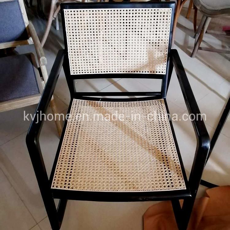 Kvj-9101 Pierre Jeanneret Solid Wood Natural Rattan Armchair