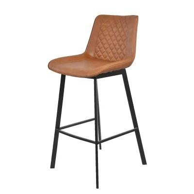 Factory Supply Commercial Furniture Leather Bar Chair Bar Stool for Home Kitchen Bar Store and Coffee Shop