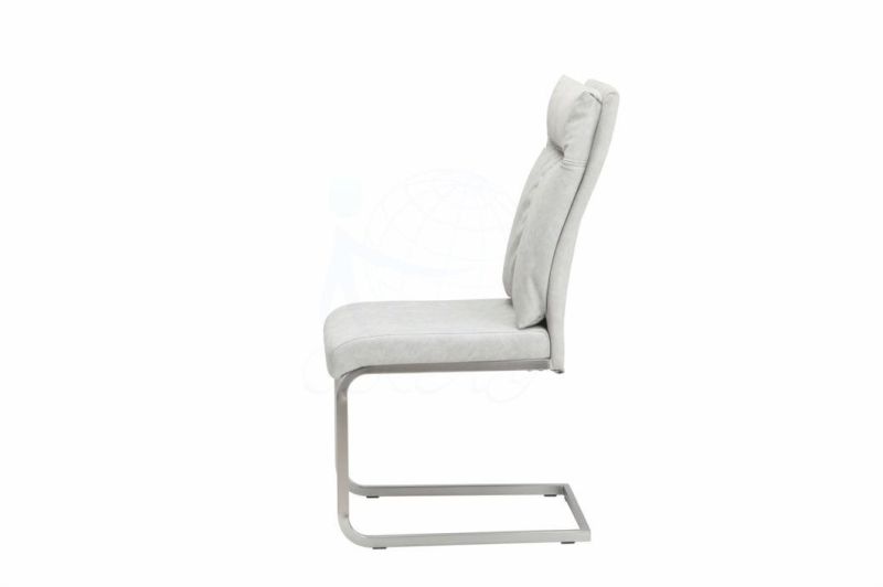 Fabric Nickel Brush Legs Dining Room Chair