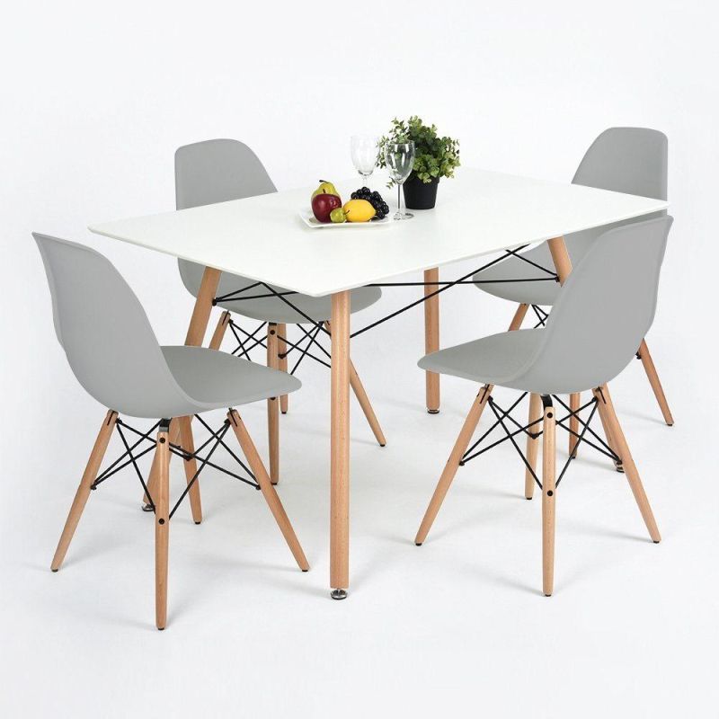 Cheapest Nordic Design PP Seat Wood Legs Yimusi Chair Dining Room Dining Table and Chair Set