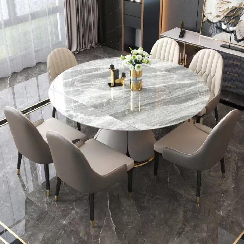 Home Dining Room Furniture Extendable Table Sets Marble Top Dining Table