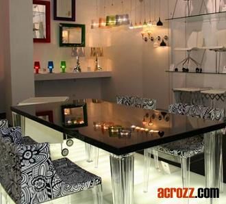 Italy Modern Designer Acrylic Dining Furniture Top Top Table