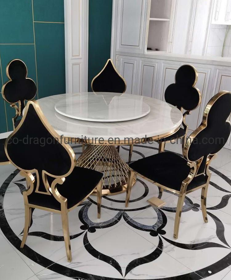 Wholesale Home Furniture Gold Stainless Steel Dining Chair with Leather