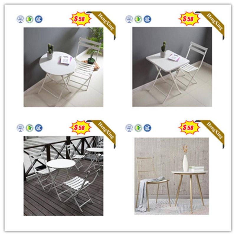 Modern Square Folded Outdoor Furniture Sets Metal Dining Tables