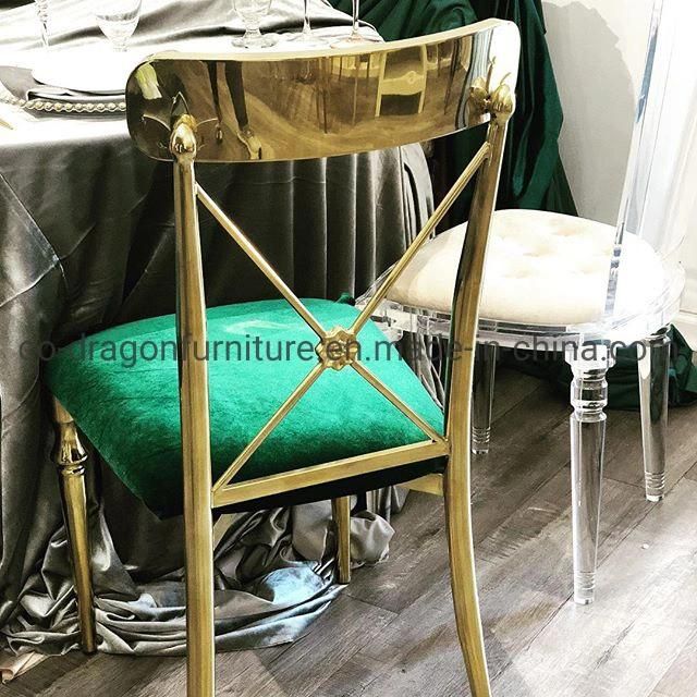 Hot Sale Gold Stainless Steel Dining Chair for Wedding Furniture