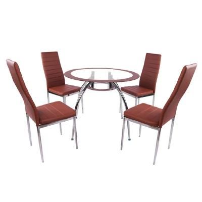 Wholesale Dining Room Furniture Dining Table Glass Top with Metal Leg