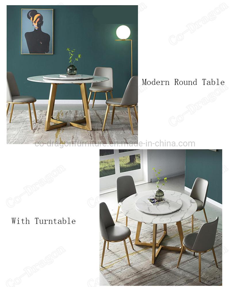 Modern Style Marble Top Round Dining Table for Home Furniture