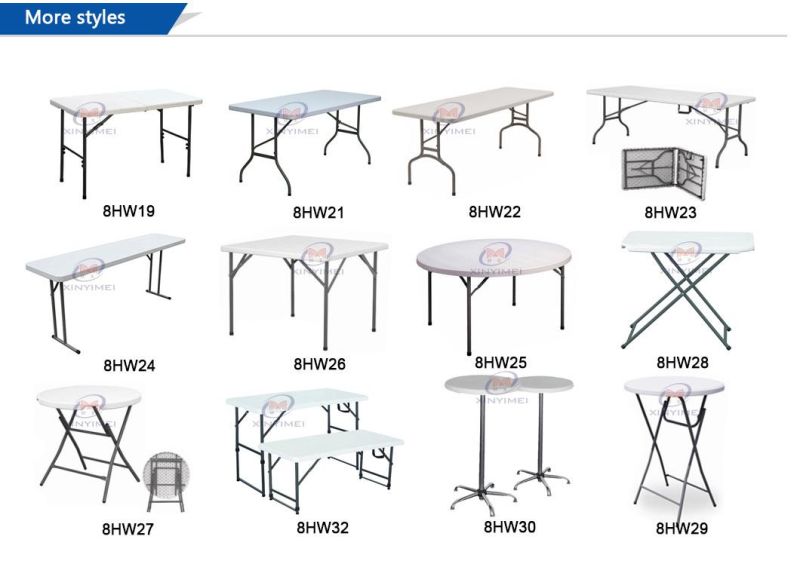 Luxury Restaurant Furniture Plastic Folding Long Table Wholesale