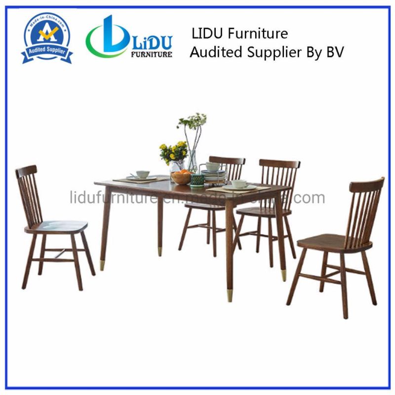 Wood Table and Chairs/Home Solid Wood Table with Chairs/Dining Room Set Coffee Dining Table