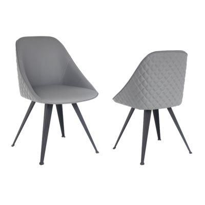 Simple Diamond Sewing Dining Chair Powder Coating Metal Home Furniture