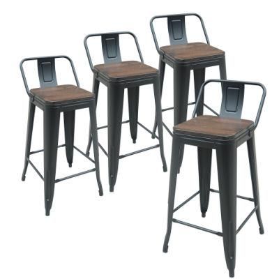 Hot Sale Vintage High Wooden Metal Bar Stool Chair