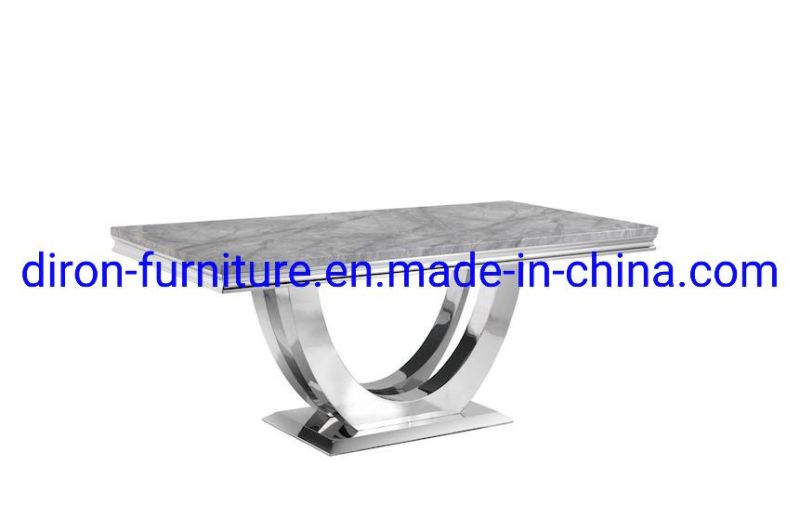 Modern Dining Room Set Marble Stainless Steel Dining Table Set