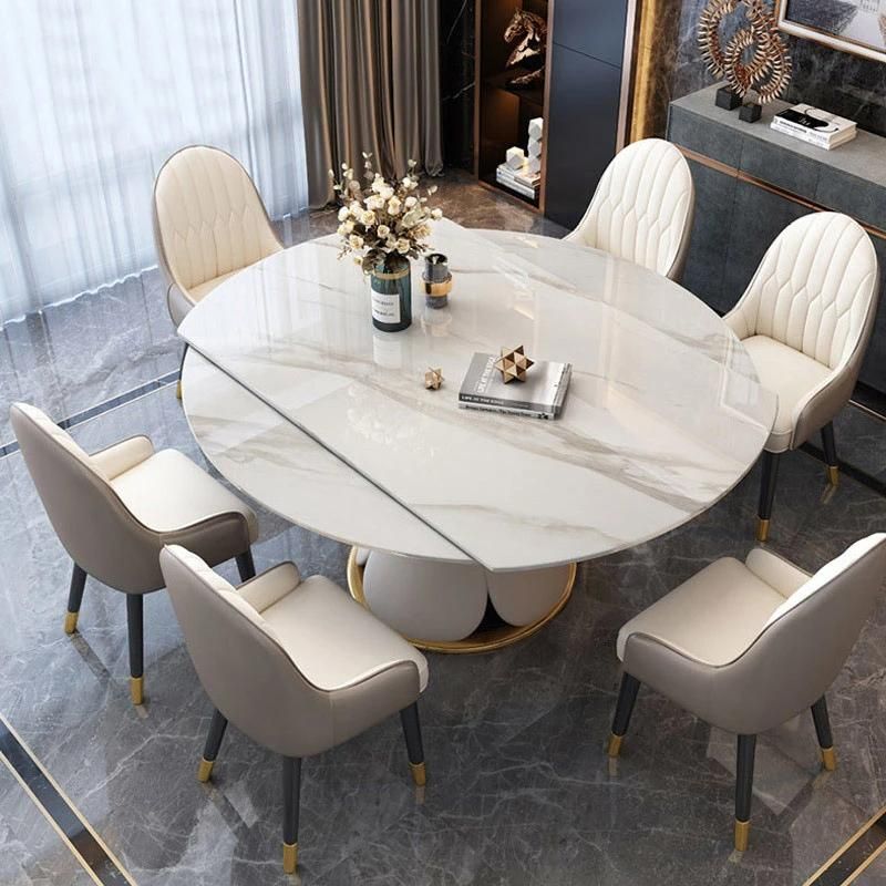 Large Dining Room Furniture Dining Tables Set Contemporary Round Extendable Dining Table for 6