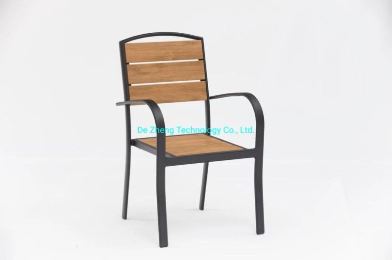 Outdoor Terrace Furniture Scratch Resistant Metal Rattan Wicker Bamboo Looking Cane Chair Antique Patio Bistro Restauran Armchair