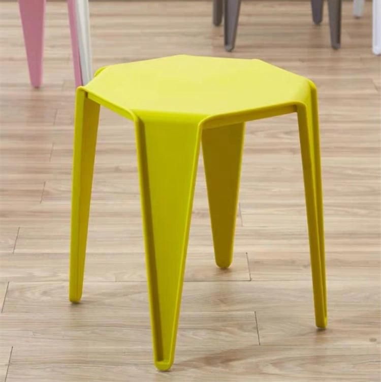 Cheap Price Outdoor French Simple Style Round Stackable Stool Restaurant Coffee Shop Plastic Dining Chair