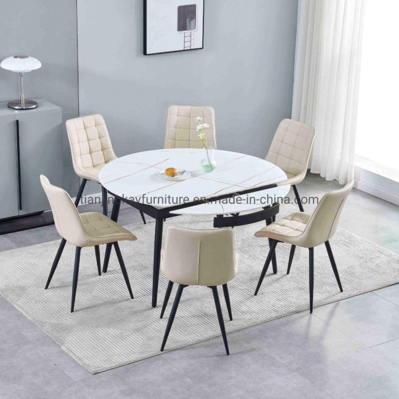 Wholesale Design Room Furniture Nordic Grey PU Modern Luxury Chairs with Metal Legs Black Hotel Dining Chair