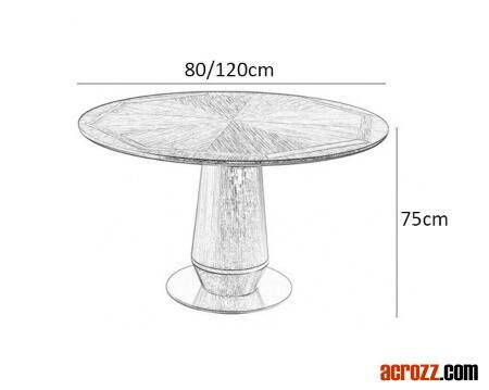 Classic Solid Wood Round Dining Table Golden Base Coffee Table Vasmara Dining Table