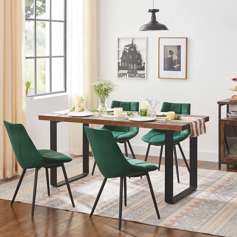 Modern Kitchen Chairs Upholstered Chairs with Metal Legs Velvet Surface Lounge Chair with Green Chair