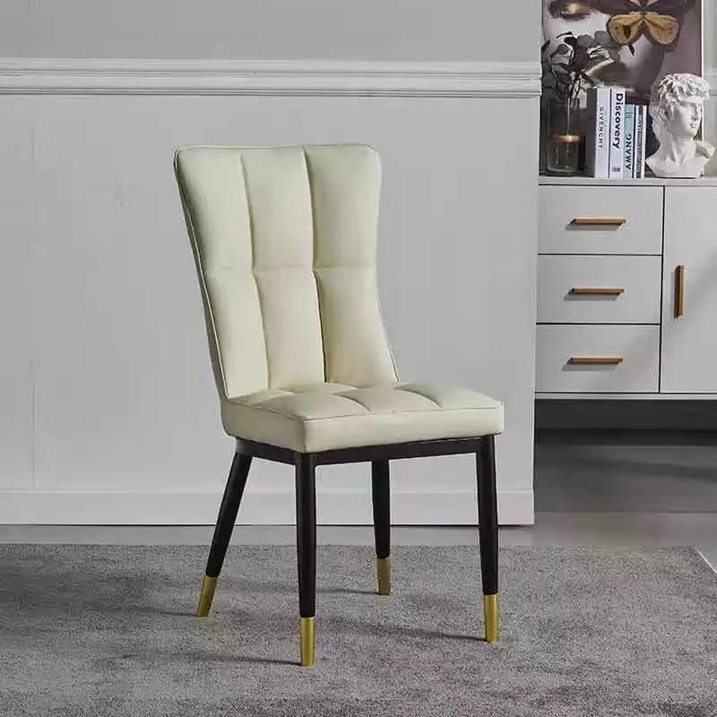 Molded Leather Upholstered Dining Room Chair Restaurant Coffee Shop Dining Chairs with Metal Legs