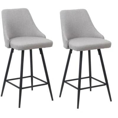 Barstool Modern Style Fabric Upholstered Armless Wood Dining Barstool