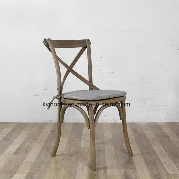 Rch-4001 Factory Price Antique X Cross Back Oak Wood Dining Chair (RCH-4001)