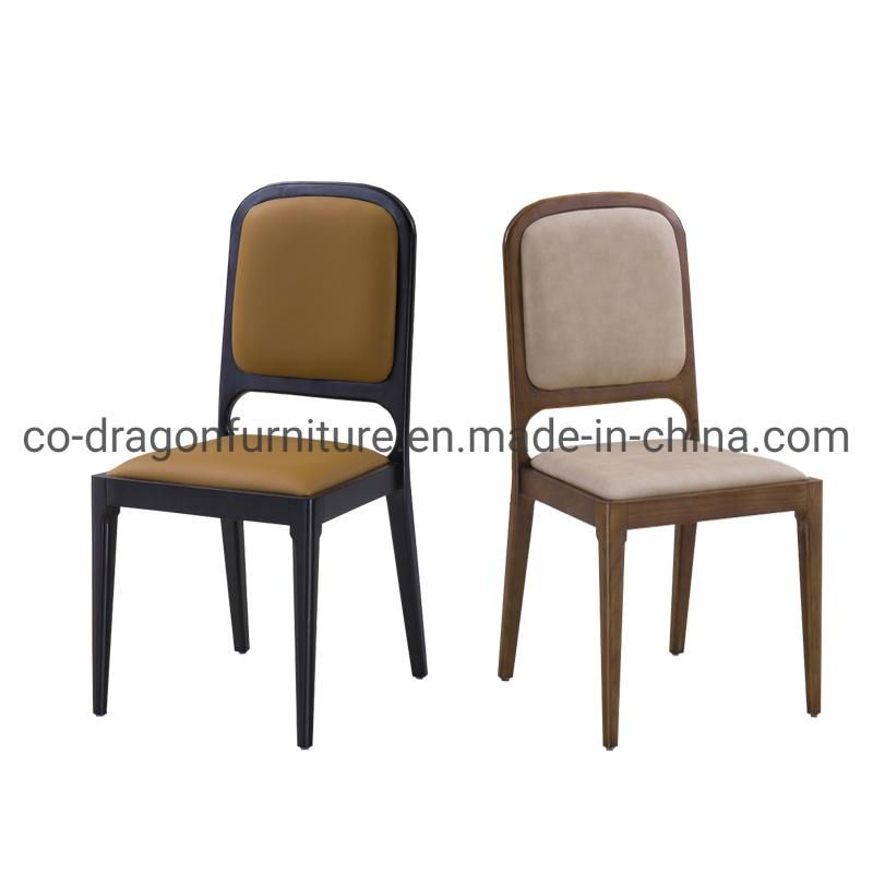 Wood Furniture Simple Dining Chair Set with Leather Software