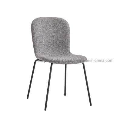 Dining Room Furniture Metal Leg Ergonomic Grey Velvet Dining Chair