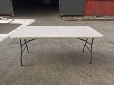 China Top Brands Portable Outdoor Garden Furniture White Rectangular Plastic Banquet Catering BBQ Camping Beach Chair Picnic Folding Table