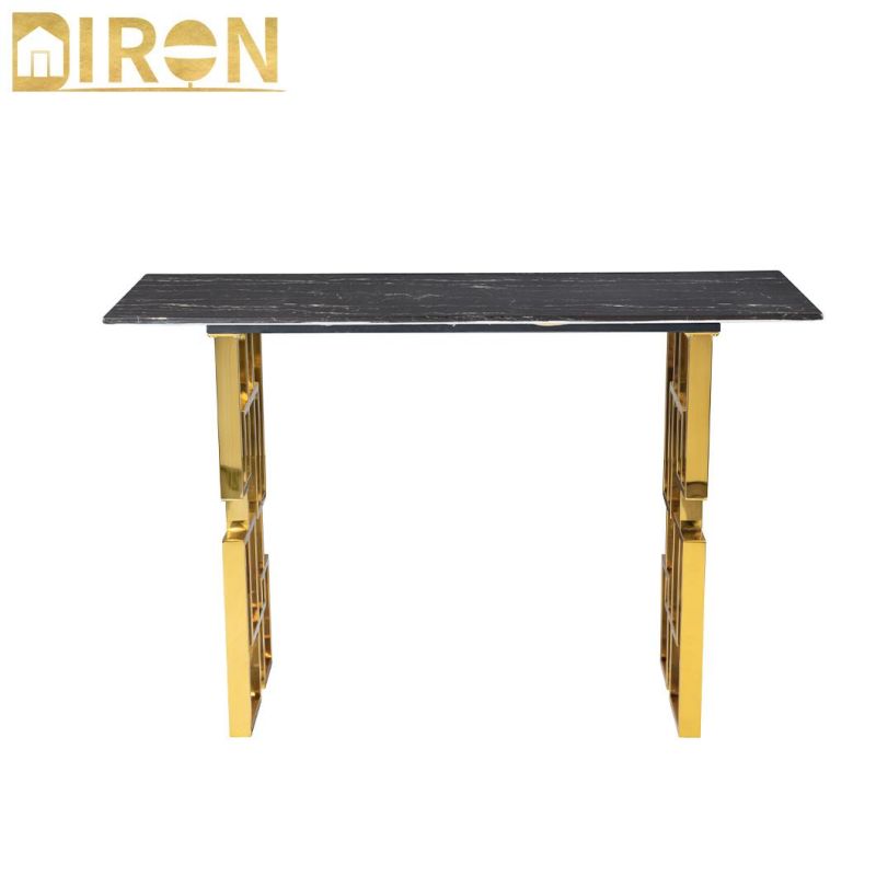 Home Furniture Modern Luxury Gold Legs Marble Dining Tables