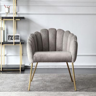 New Style Home Furniture Velvet Fabric Golden Legs Dining Chair