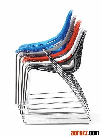 Stackable Plastic Restaurant Furniture Dining Caprice Chair Sleigh Leg