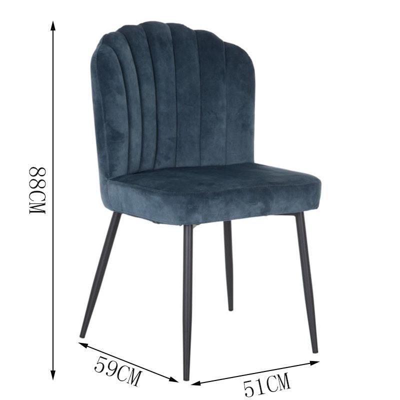 Waiting Room Velvet Restaurant Living Room Metal Legs Dining Chairs