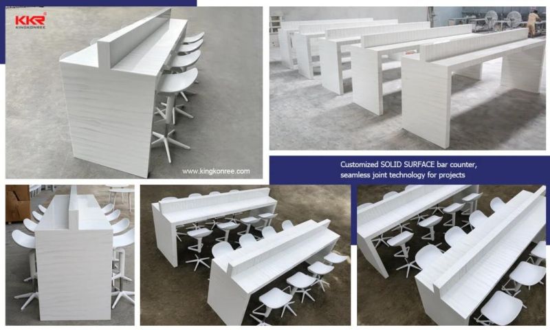 Solid Surface White Restaurant Table Set Furniture