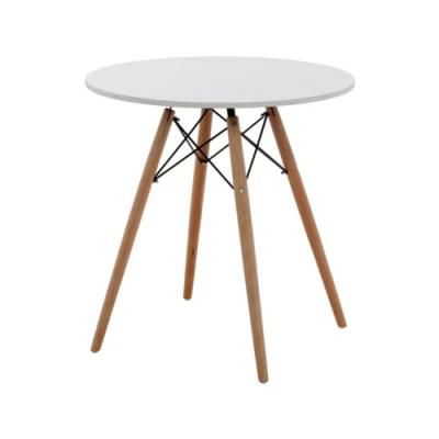 Home Furniture White Bedroom MDF Top Wood Round Dining Table