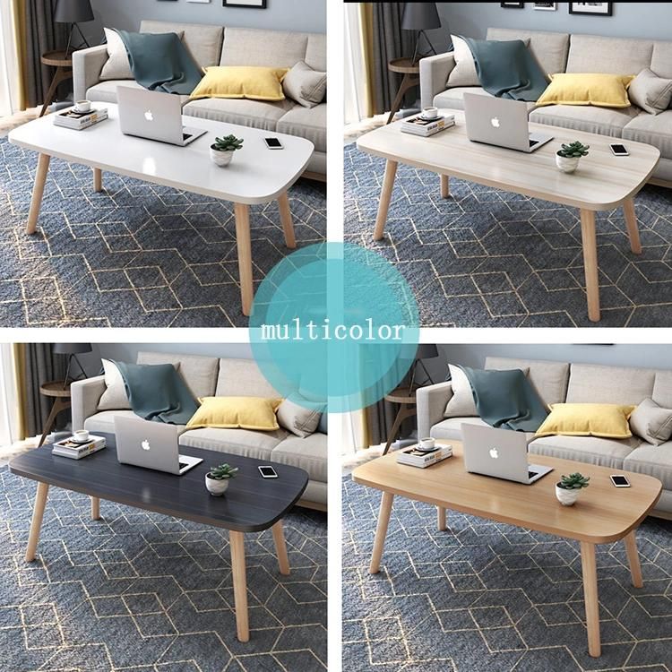 Hebei Mingshuai Table Small Family Modern Simple Light Luxury Mobile Wooden Coffee Table for Cafe