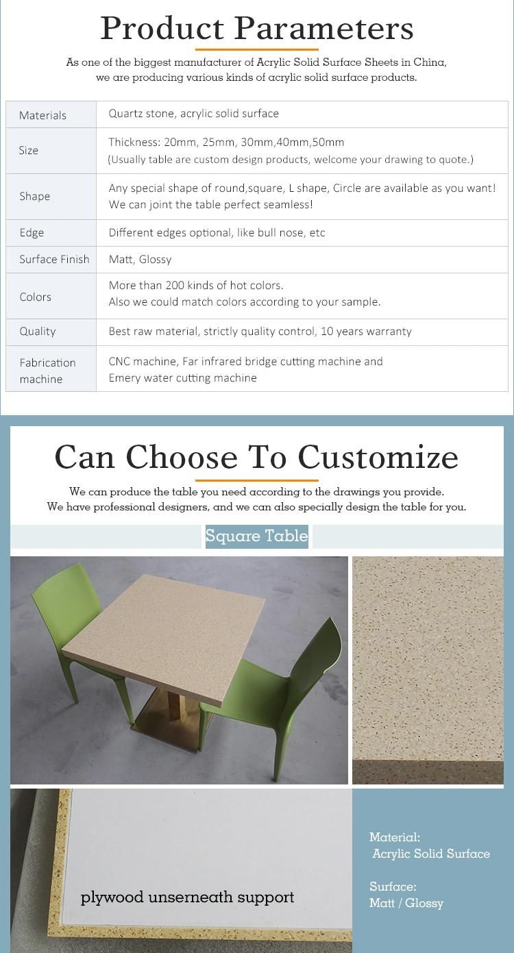 Blue Square 2 Seater Artificial Stone Restaurant Table for Child