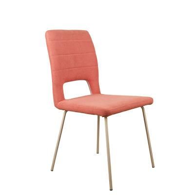 Best Selling Fabric Cheap Iron Leg spray Painting Dining Room Home Furniture Fashionable Dining Chair