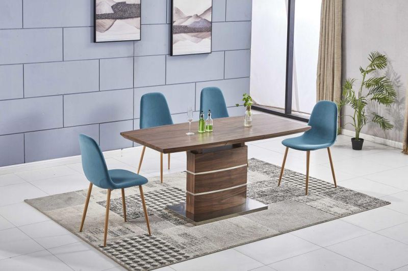 Wholesale Economic Cheap Small Spoon or Shell Velvet Dining Chair with Wood Transfered Legs