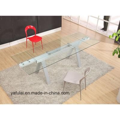 Modern Living Room Rectange Clear Glass Dining Table for Home