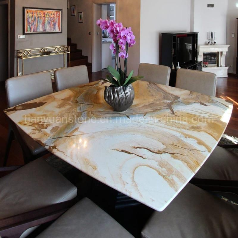 Stone Marble Inlaid Antique Dining Table Top Inlay Work Marble