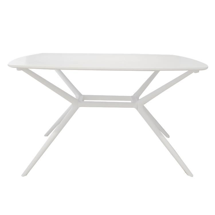 Painted MDF Board and Plastic Legs 120*80 Cm Rectangle Dining Table Dining Table White