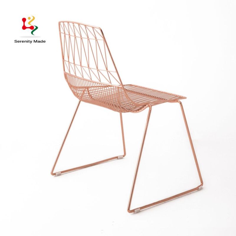 Commercial Furniture General Use Power-Coated Metal Wire Bar Chair