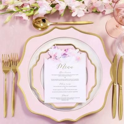 Wedding Banquet Restaurant Table Decoration Gold Charge Plate