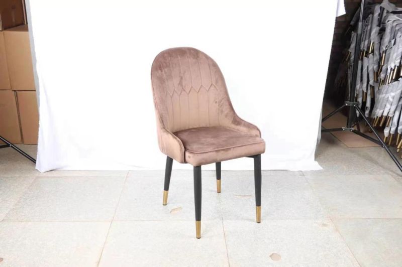 Wholesale Nordic Modern Design Fabric Upholstered Seat Dining Chairs