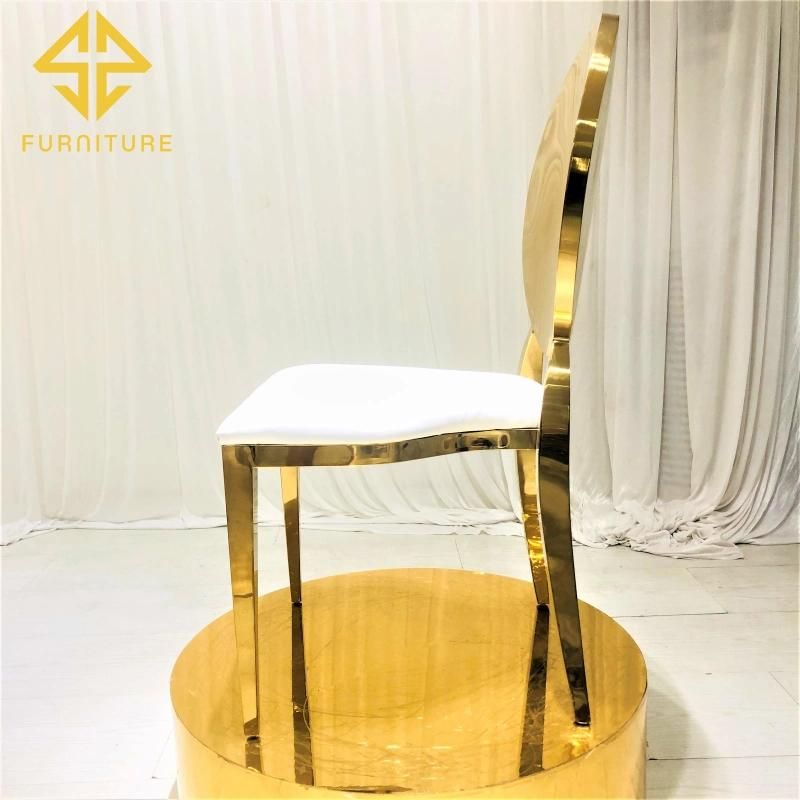 New Design Luxury Gold Bridal Stainless Steel Wedding Chair